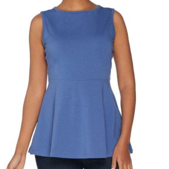 AnyBody Cozy Knit Swing Peplum Sleeveless Top 3952 - Picture 3 of 3